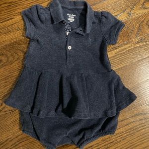 Ralph Lauren Navy Ruffled Bubble Size 6 Months